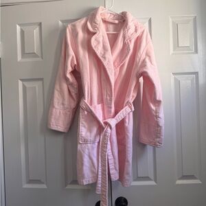 Light Pink Turkish Cotton Bath Robe Size Small Lounge Coquette Feminine Luxury